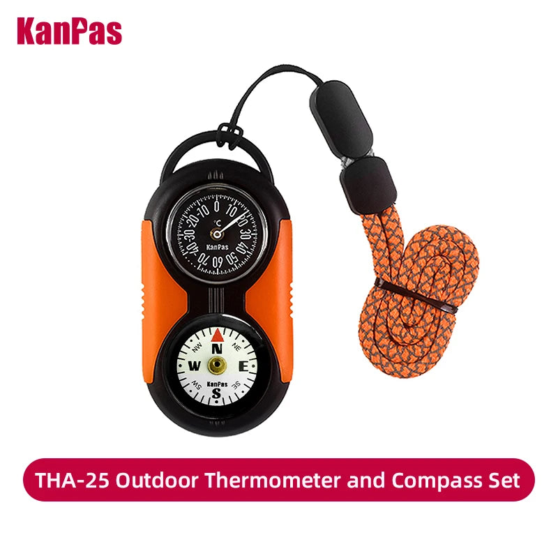 KANPAS Thermometer Compass Kit - Outdoor Thermohygrometer for Camping, Hiking, Trekking, Hunting & Survival