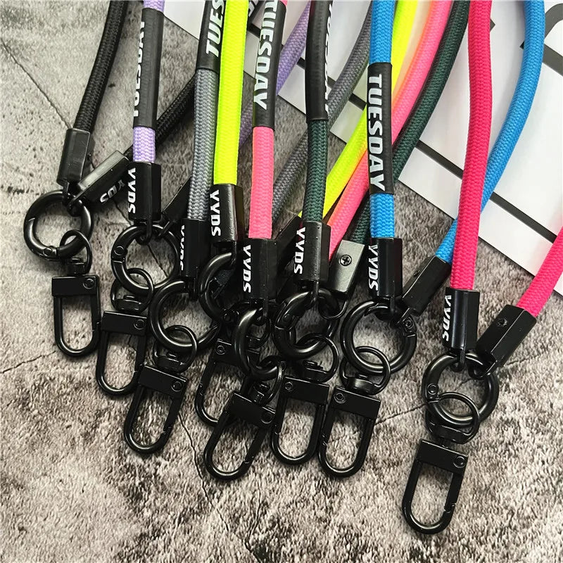 Keychain Color Lanyard Strap: Phone Accessories Bracelet Telephone Chain with Metal Lobster Clasp - Key Landyard for Bag, Car Keys