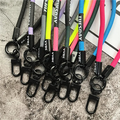 Keychain Color Lanyard Strap: Phone Accessories Bracelet Telephone Chain with Metal Lobster Clasp - Key Landyard for Bag, Car Keys