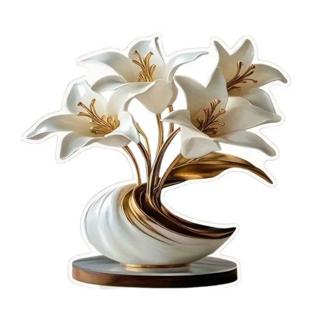 2D Acrylic Lily Light – Luxury Floral Decorative Lamp for Home, Living Room & Christmas Scenes