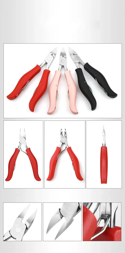 Nail Clipper Set for Ingrown Toenails — Paronychia Correction Nippers, Pedicure & Manicure Tools with Dead Skin Scissors