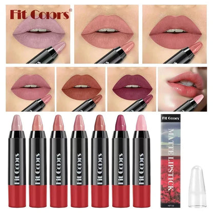 8-Color Velvet Matte Lipstick Pencil – Waterproof, Long-Lasting Sexy Red Lip Tint Non-Stick Makeup Pen