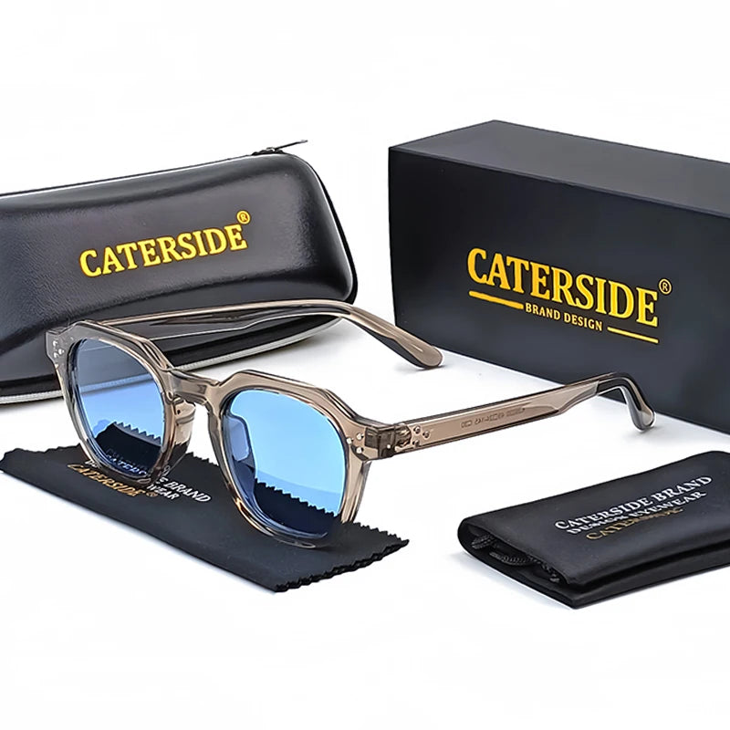 CATERSIDE Retro Polarized Sunglasses – Ultralight TR90 Frame Polygon Style for Men & Women, High-Quality Travel Eyewear