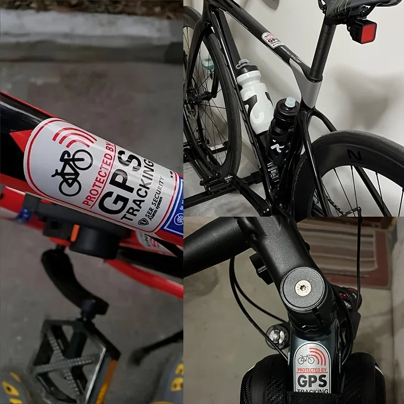 Bicycle & Motorcycle GPS Anti-Theft Sticker – Reflective Waterproof Tracking Warning Paster, Scooter & Bike Accessory
