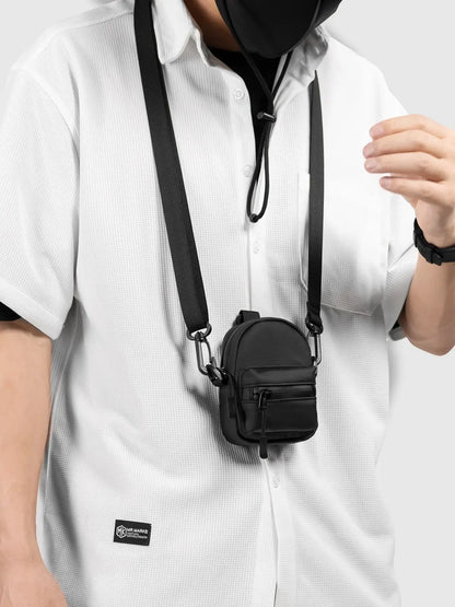 Leather Zipper Bag Key Case – Small Coin Purse with 2 Zippered Change Pouches, Wallet & Earbuds Bag for Men or Women
