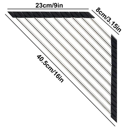 Roll-Up Triangle Dish Drying Rack – Foldable Stainless Steel Kitchen Sink Organizer, Sponge & Rag Holder