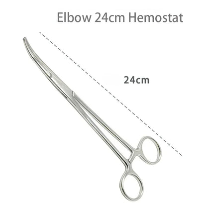 Stainless Steel Hemostatic Forceps - Locking Surgical Clamps with Curved & Straight Tip Pliers