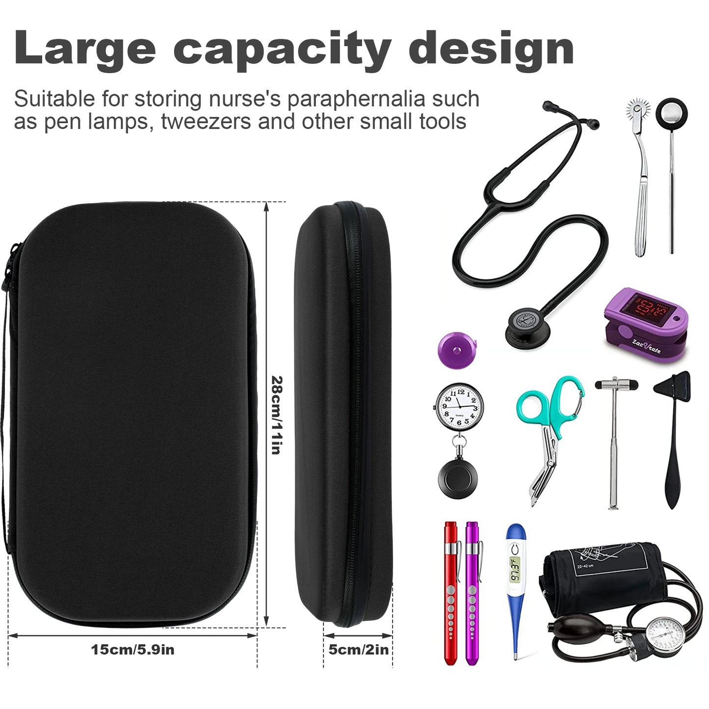 Shockproof Stethoscope Case – Portable Lightweight Medical Storage & Travel Carrying Bag Organizer