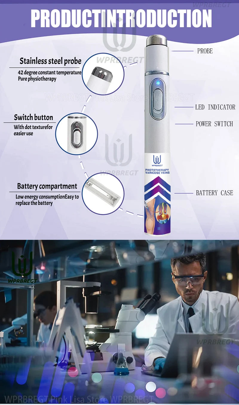 2nd Gen Varicose Vein Laser Therapy Device – Relieves Spider Leg Pain, Treats Vasculitis & Phlebitis