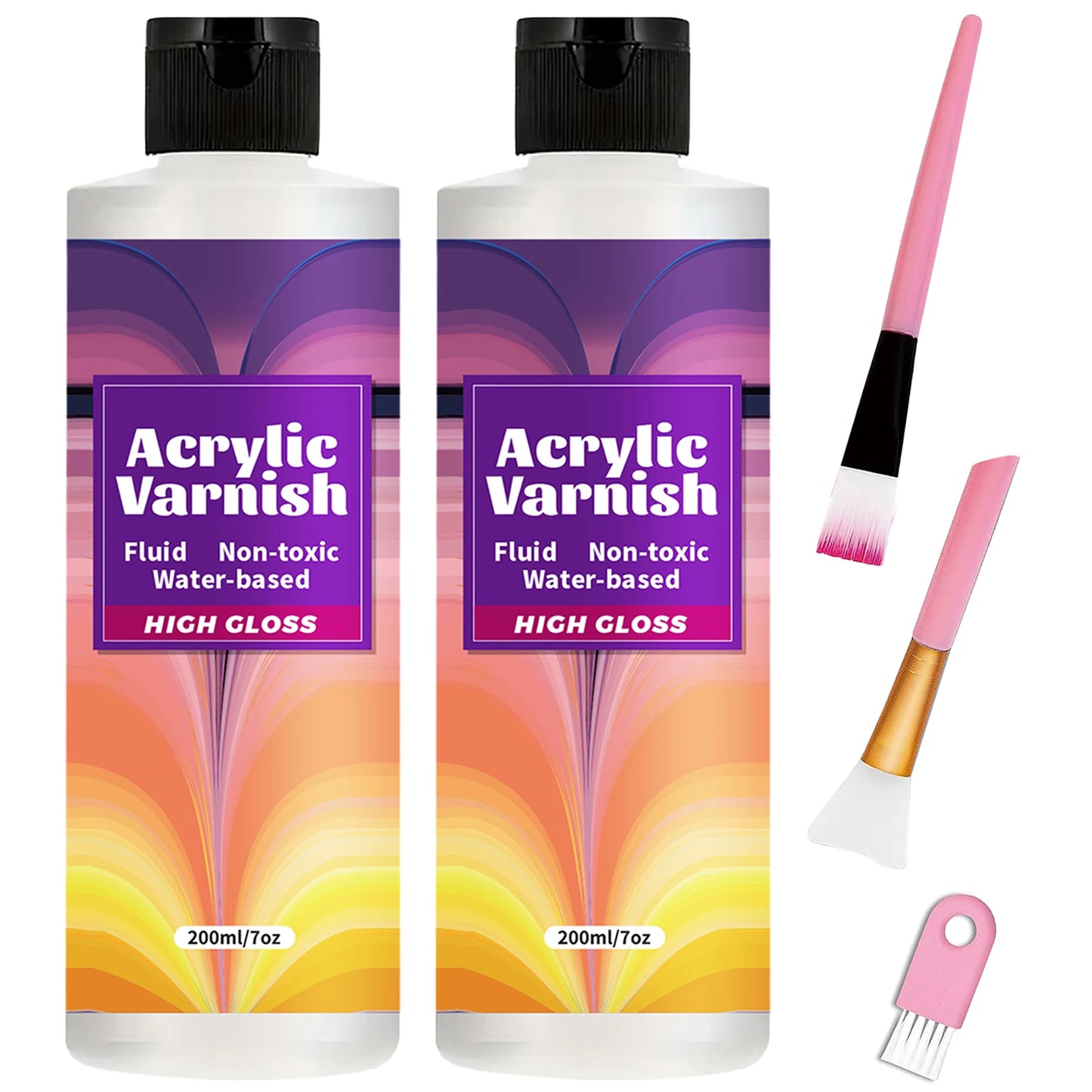 200ML Acrylic Varnish - High Gloss Clear Protective Coating for Paintings with Waterproof & Non-Yellowing Finish