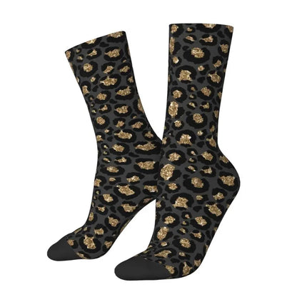 Custom Funny Leopard Print Socks – 3D Animal Cheetah Pattern Warm Sports Socks for Men & Women