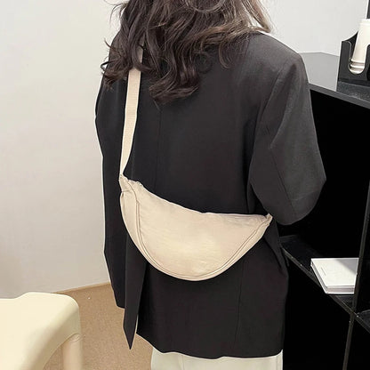 Nylon Hobo Chest Shoulder Bag – Large Capacity Half Moon Crossbody Messenger for Women, Travel & Everyday Use