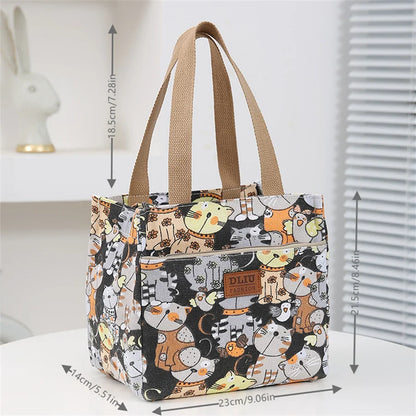Cute Cartoon Insulated Lunch Bag – Large Capacity Bento Cooler for School, Work & Travel