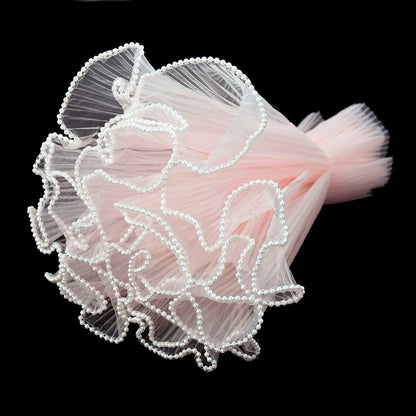 Tulip & Rose Pearl Mesh Tulle Roll — Flower Bouquet, Bobo Balloon, Birthday, Wedding & Anniversary Gift Wrapping