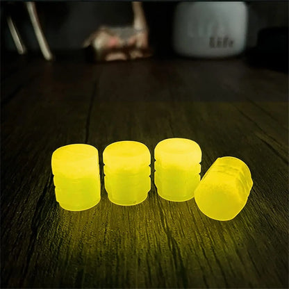 Luminous Valve Caps – Fluorescent Night Glow Tire Caps for Car, Motorcycle & Bicycle (4PCS)