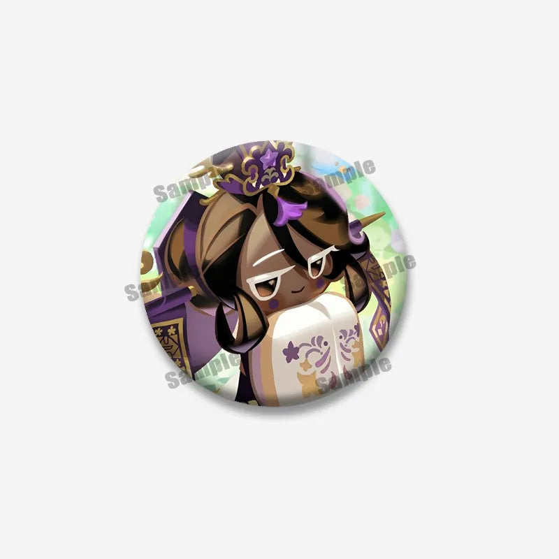 Cookie Run Kingdom Shadow & Milk Button Brooch – Cute Cartoon Enamel Pin for Bags, Clothing & DIY Accessories