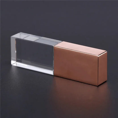Crystal USB Flash Drive - LED Memory Stick 8GB–64GB