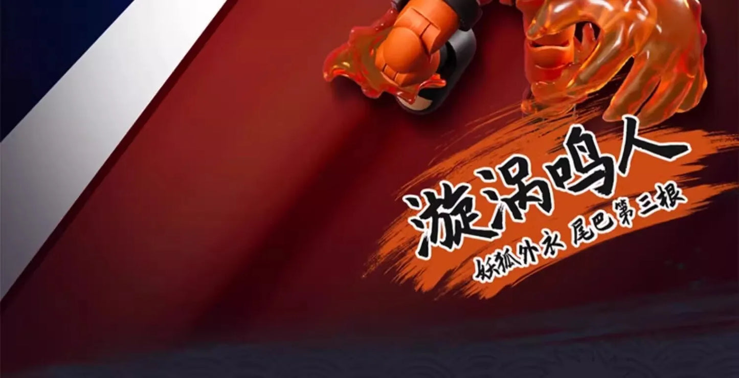 BLOKEES Original Naruto Blind Box – Nine-Tails Chakra Mode Sasuke, Gaara, Kurama, Shikamaru Assembled Action Figure Toy Gift