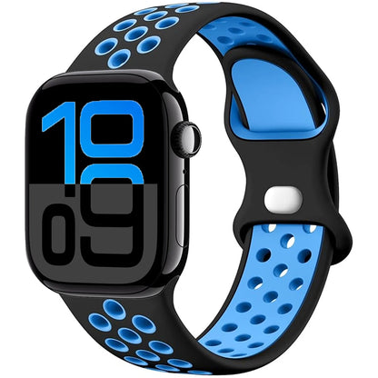 Silicone Apple Watch Strap - Breathable Wristband for Watch 11/10/9/8/7 Ultra 3/2 SE Series 49mm-41mm