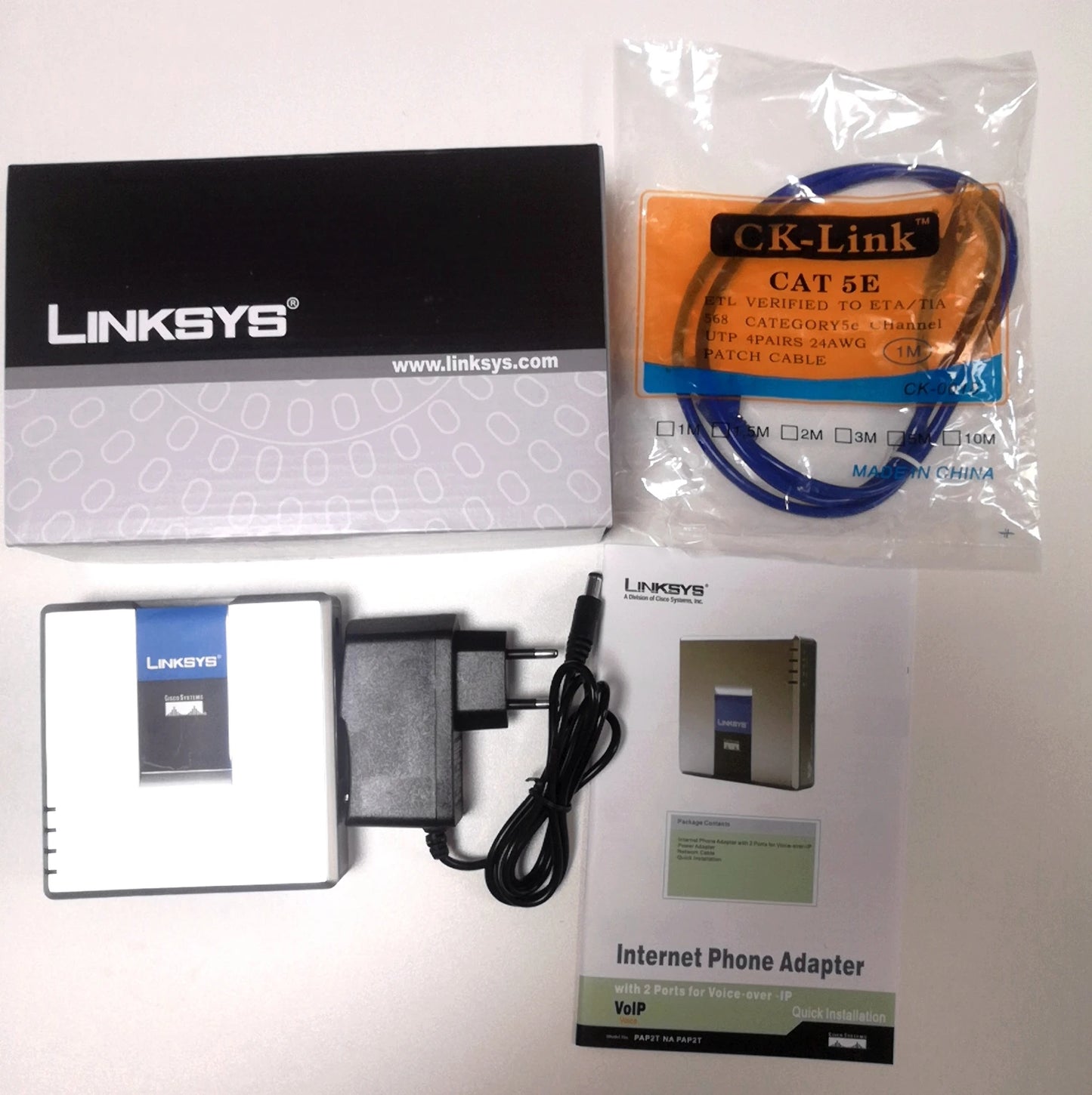 New Unlocked PAP2T SIP VOIP Phone Adapter - Dual FXS Phone Ports VoIP Gateway