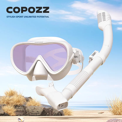 COPOZZ Full Vision Diving Mask - HD Anti-Fog Snorkeling Mask Set for Swimming & Underwater Diving