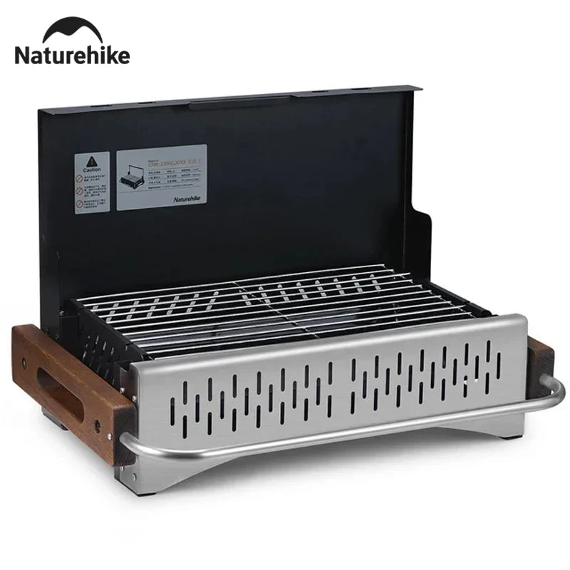 Naturehike Folding Portable Charcoal Grill - 4–8 Person Outdoor BBQ Grill for Picnic, Camping and Garden Cooking