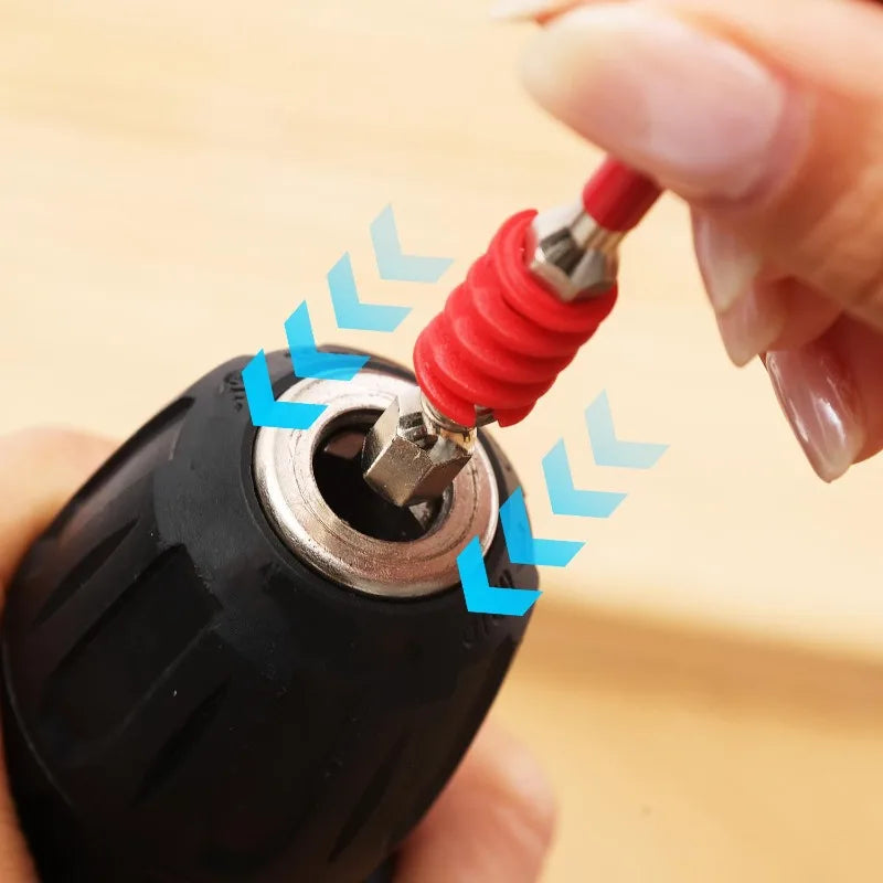 Spring-Loaded Magnetic Hex Shank Screwdriver Bit - Anti-Slip Wear-Resistant Drill Bit for Woodworking & DIY Repairs