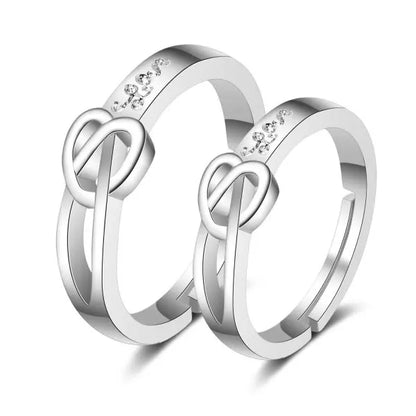 Luxury Zircon Couple Rings - Shiny Crown, Flower & Heart Design for Women & Men, Promise & Anniversary Wedding Jewelry