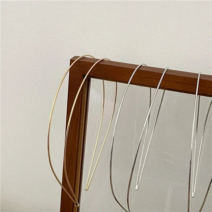 Thin Gold Multilayer Alloy Headband – Double Root Metal Hair Hoop for Women, Smooth & Stylish Hair Accessory