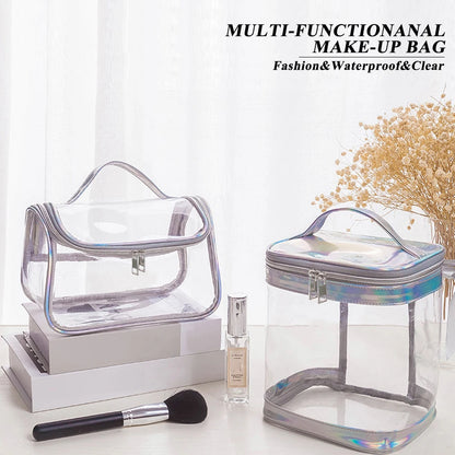 Clear PVC Makeup Bag – Portable Waterproof Travel Cosmetic Pouch