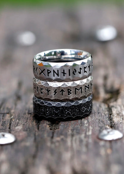 2022 New Men's 316L Stainless Steel Odin Viking Rune Ring – Retro Amulet Fashion Jewelry for Teens, Gift Idea