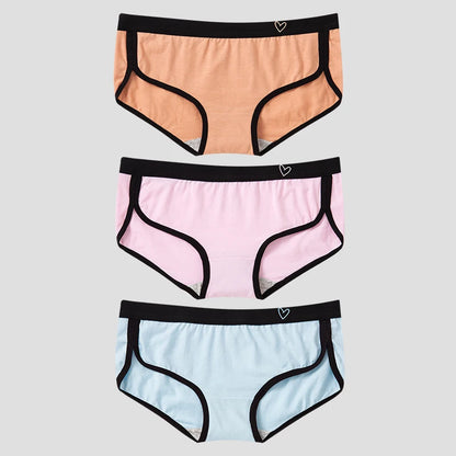 BANNIROU 3Pcs Women’s Cotton Briefs - Soft Breathable Low-Rise Sports Fitness Panties & Everyday Lingerie Underwear