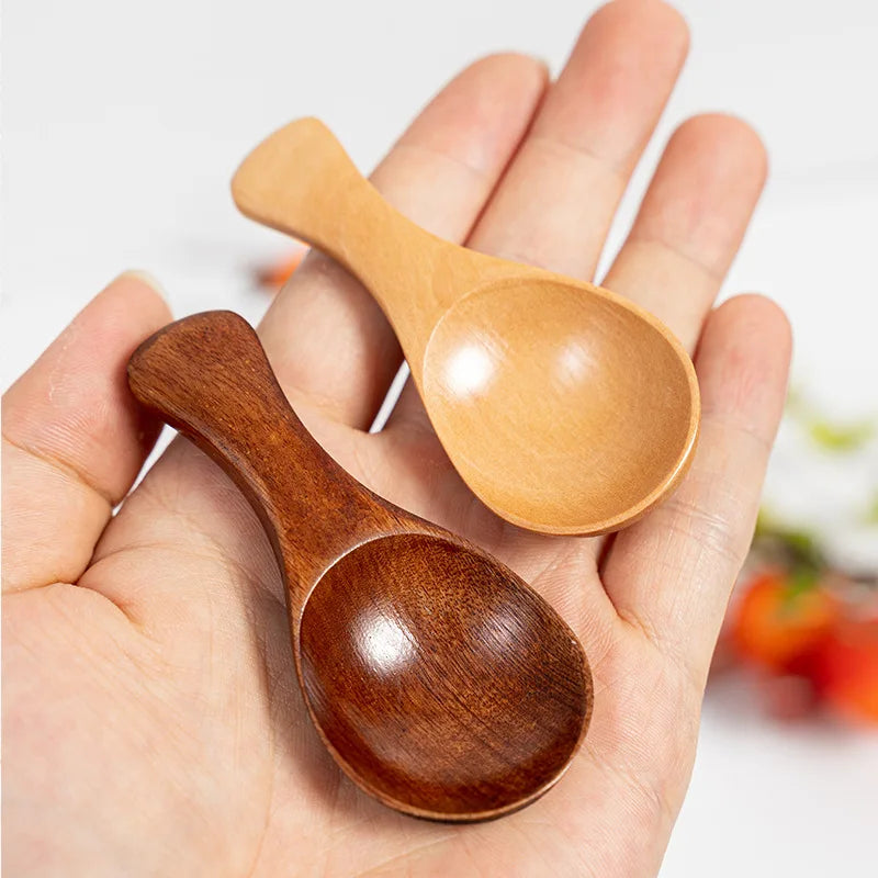1–10PCS Mini Natural Wooden Spoons – Small Scoop for Tea, Honey, Coffee, Salt, Sugar & Kitchen Cooking Tools