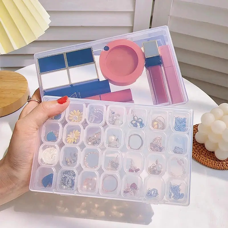 Diamond Embroidery Box - 56/28 Slot Cross Stitch Tool Organizer for Diamond Painting, Dismountable Storage Case