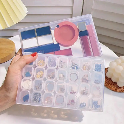Diamond Embroidery Box - 56/28 Slot Cross Stitch Tool Organizer for Diamond Painting, Dismountable Storage Case