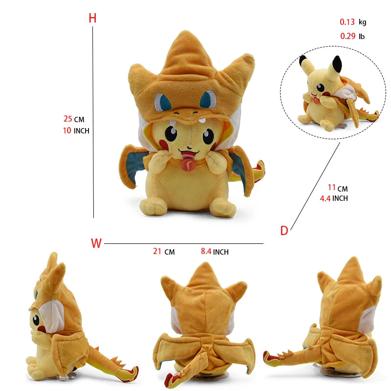 Cos Eevee Pikachu Cosplay Plush Toy – Lucario Stuffed Animal Doll, 20-30CM Cartoon Collectible Gift