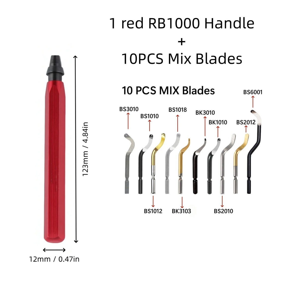 11-Piece Deburring Tool Set - High-Speed Steel Swivel Blades for Metal, Plastic, PVC, Copper, Aluminum & Resin