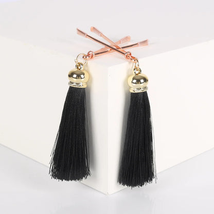 Metal Nipple Clamps with Tassels - 4-Color Rose Gold Bondage Jewelry Set for Adults