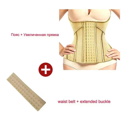 5XS-4XS Latex Rubber Waist Trainer – High Compression 25 Steel Bone Corset Shapewear, Belly Body Shaper Fajas Colombian Girdle Belt
