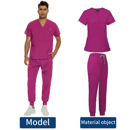 Unisex Medical Scrub Sets - Clinical Uniforms for Men and Women, Doctor, Nurse, Dentist Workwear with Tops and Pants
