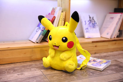 Pikachu Plush Backpack — Pokémon Peluche Stuffed Toy Schoolbag, Cute Cartoon Gift for Kids