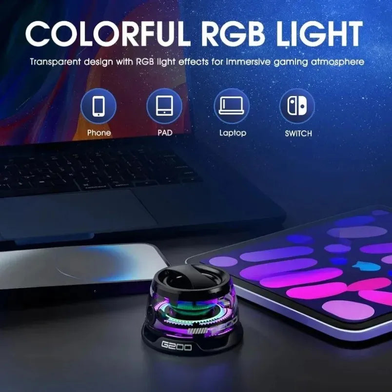 Mini Travel Bluetooth Speaker – Portable Outdoor Stereo with Magnetic Base, RGB Lights & Phone Holder for iOS
