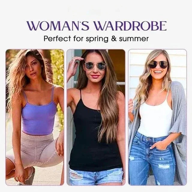 Women Cami Bra Top - Built-In Padded Bra Camisole Vest for Sleepwear, Home Wear & Casual Style