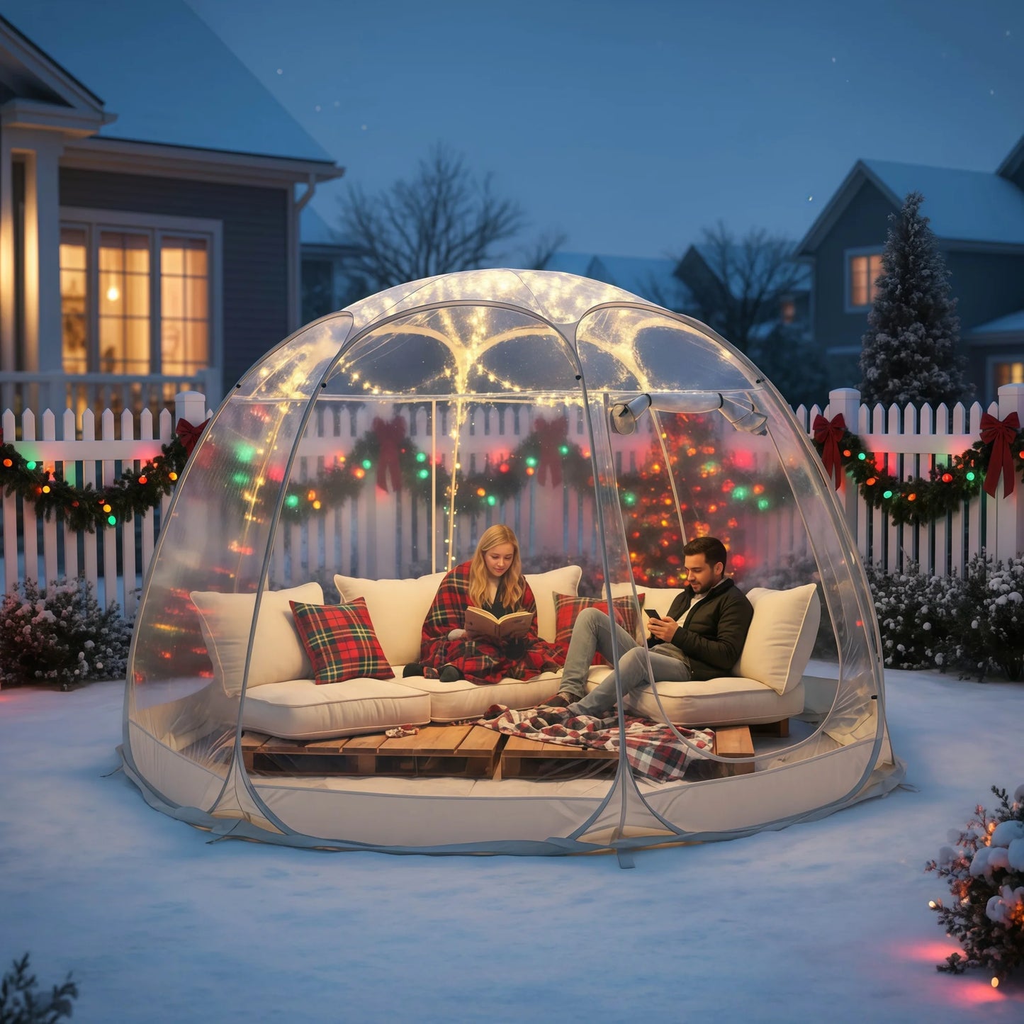 Large Instant Pop-Up Bubble Tent - Weatherproof Outdoor Igloo Screen House & Oversized Camping Pod for Patio Camping