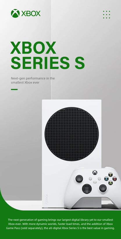 100% Original Microsoft Xbox Series S 512GB – Unlocked Version Game Console with Xbox Wireless Controller