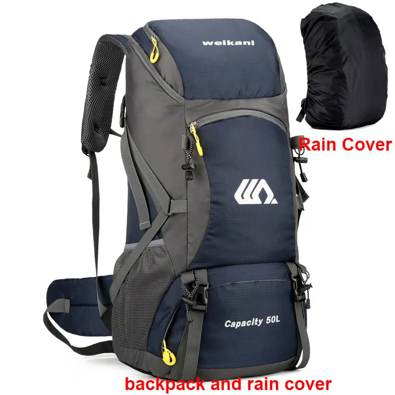 50L Travel Backpack for Men — Large Waterproof Hiking, Camping & Mountaineering Rucksack, Outdoor Sports Luggage Bag