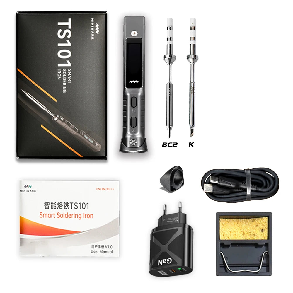 TS101 90W Mini USB Soldering Iron - Digital Adjustable Temperature Electric Solder Station with PD Charger Support