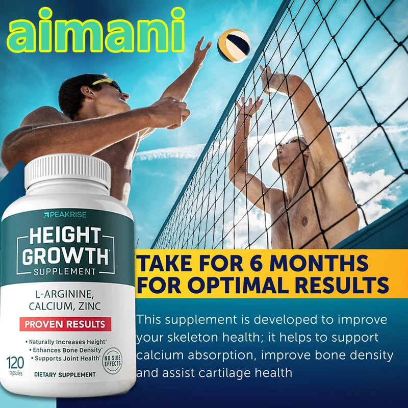 Calcium & Vitamin D3 Zinc Supplement — Promotes Bone Growth & Strength | Natural Height Support for Children