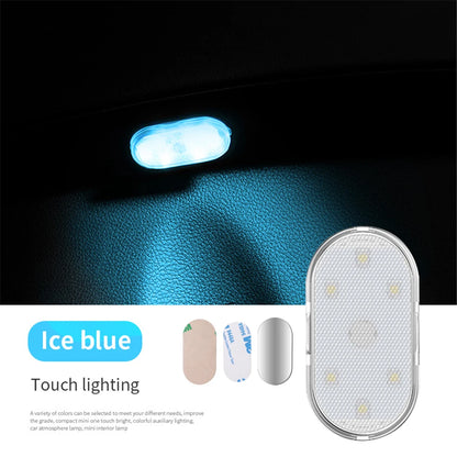 Multicolor Wireless LED Car Interior Light - USB Rechargeable Touch Sensor Roof and Reading Lamp