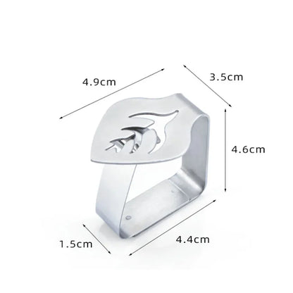 Set of 4 Stainless Steel Decorative Leaf Tablecloth Clips - Perfect for Picnics, BBQs, Weddings, and More!